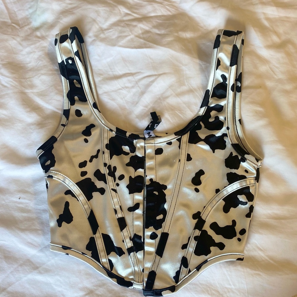MOTEL cowprint corset
